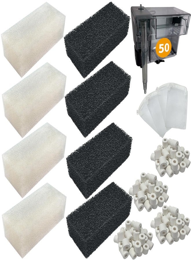 beaufan 4 Set of Three-Stage Filtration Tank Filter Maintenance Kit, Replacement for AquaClear 50/200 50-Gallon Power Filter, Fish Tank Filter for 20- to 50-Gallon Aquariums - Image 1